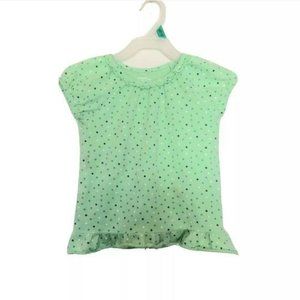 Toughskins mix & match Girls 4t Short Sleeve flowered Top Green Children Ruffle